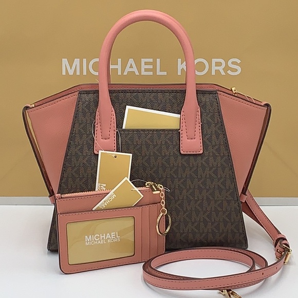 Michael Kors Avril Small Leather Top-Zip Satchel and Small Wallet Coinpouch Set - Picture 3 of 16